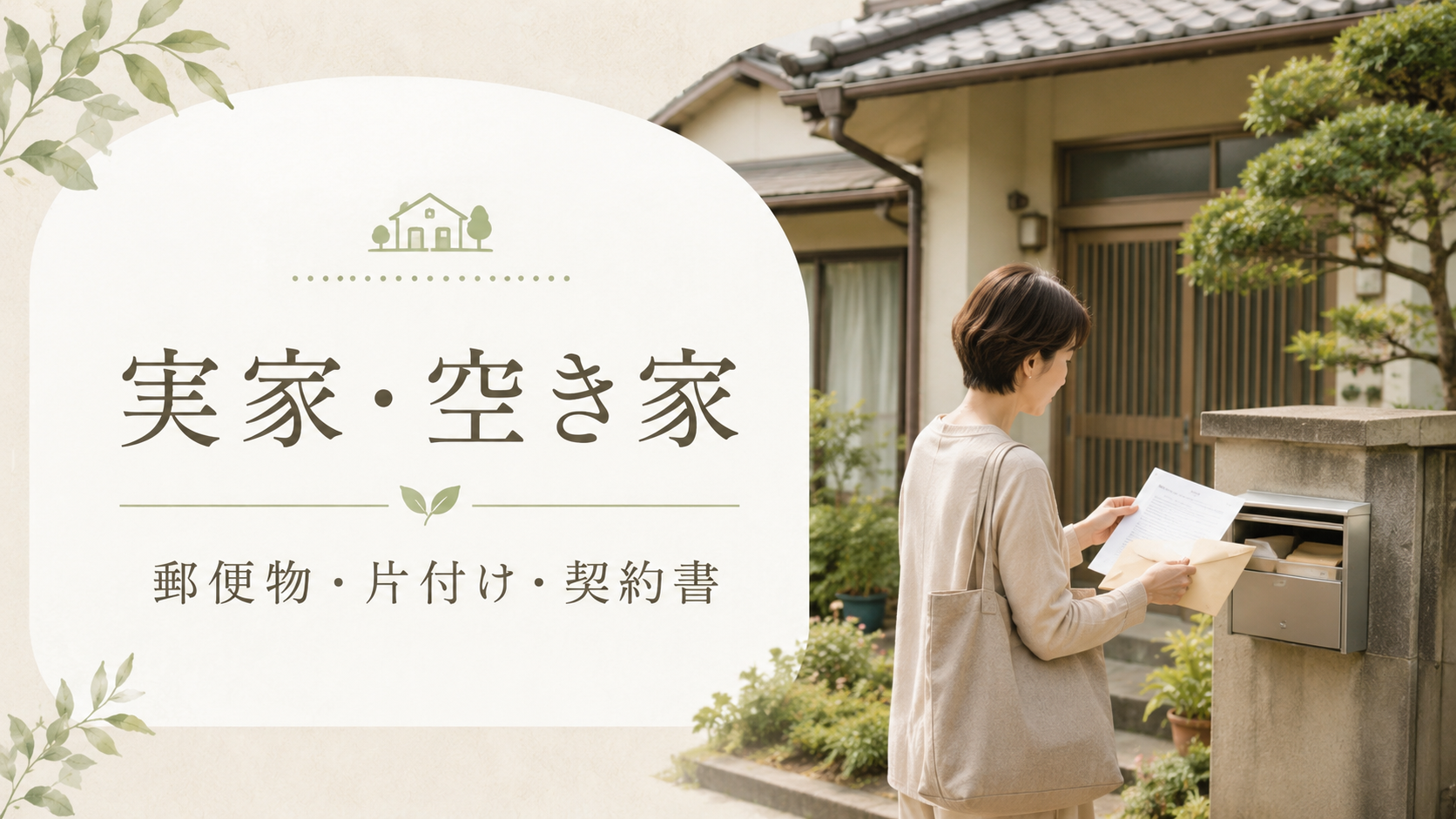 空き家になった実家の郵便物や片付けを確認しているイメージ